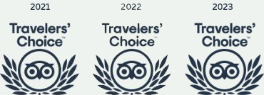 Riconoscimenti Travelers' Choice per gli anni 2021, 2022 e 2023.